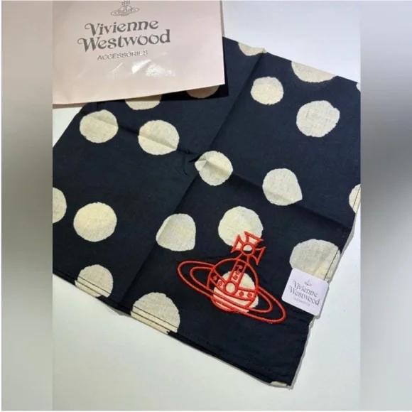 Vivienne Westwood Black Polka Dot Scarf - Picture 7 of 7